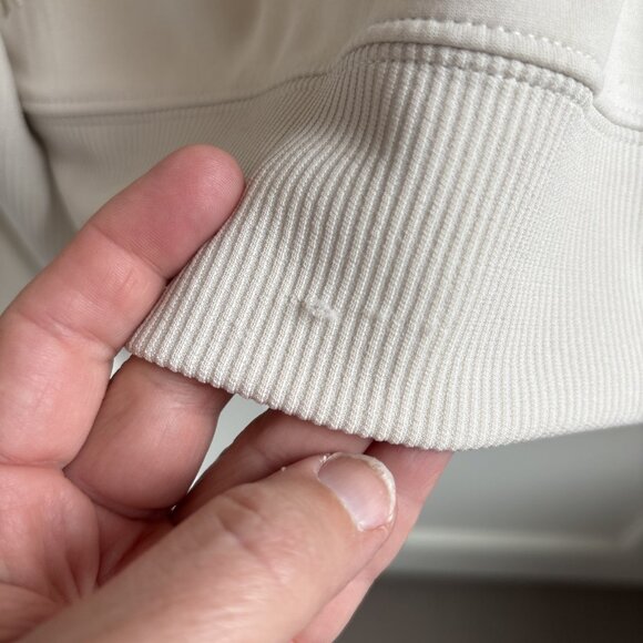 New Athleta Seasoft Rib Hoodie Cream Ivory Medium - Picture 7 of 8